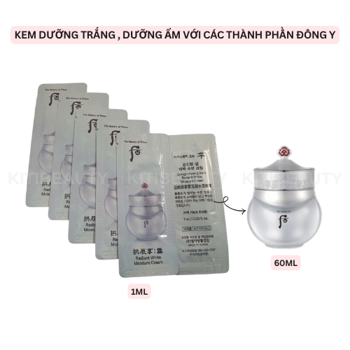 Kem Dưỡng Trắng Bổ Sung Ẩm Whoo Radiant White Moisture Cream 1ml